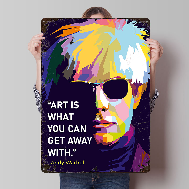 Retro Gaming Quotes - Poster con Citazione di Andy Warhol,