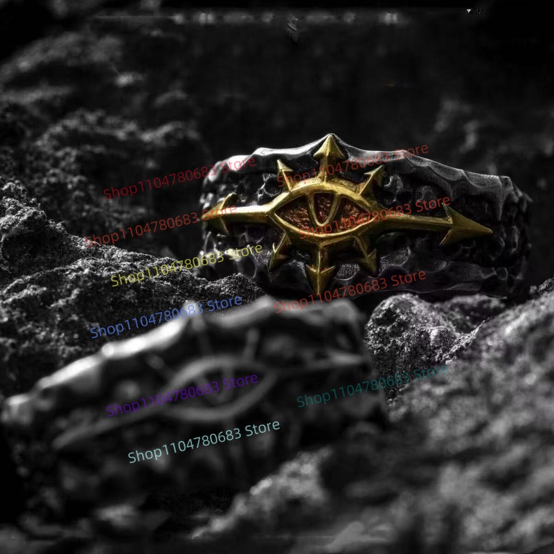 Retro Gaming Gif - Anello Regolabile 40K Merchandise, Emblema Black