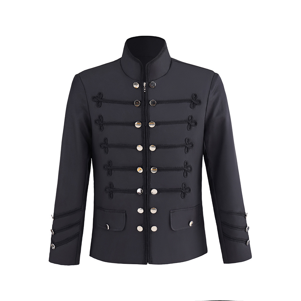 Retro Gaming Jacket - Giacca Militare Nera da Uomo, Cappotto
