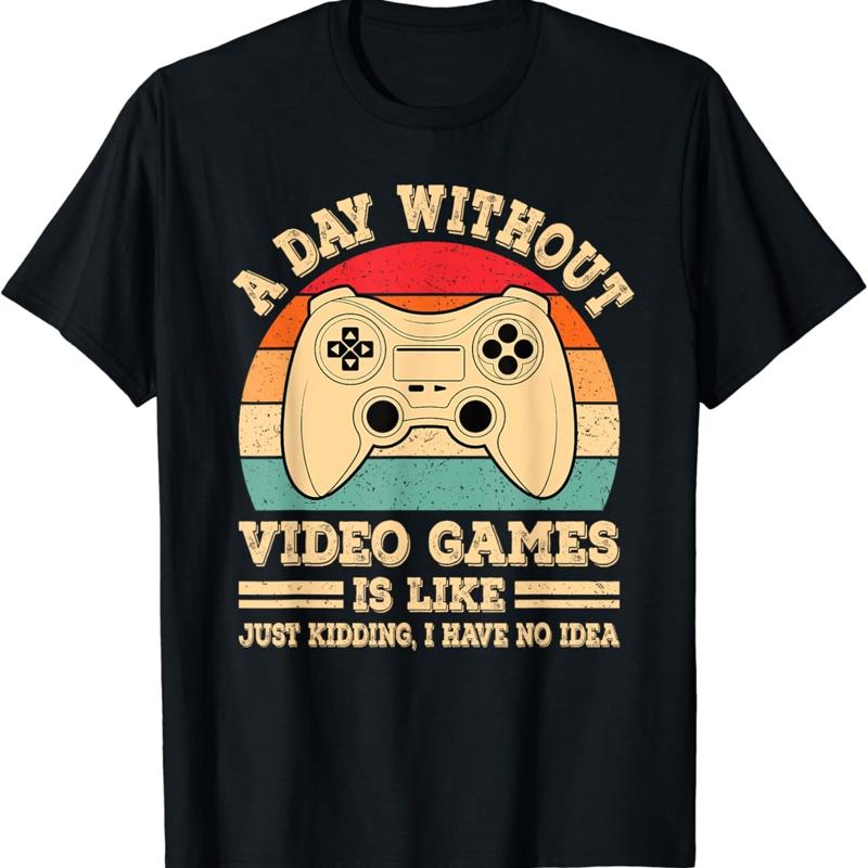 Retro Gaming Gamestop - Una giornata senza videogiochi, divertente maglietta